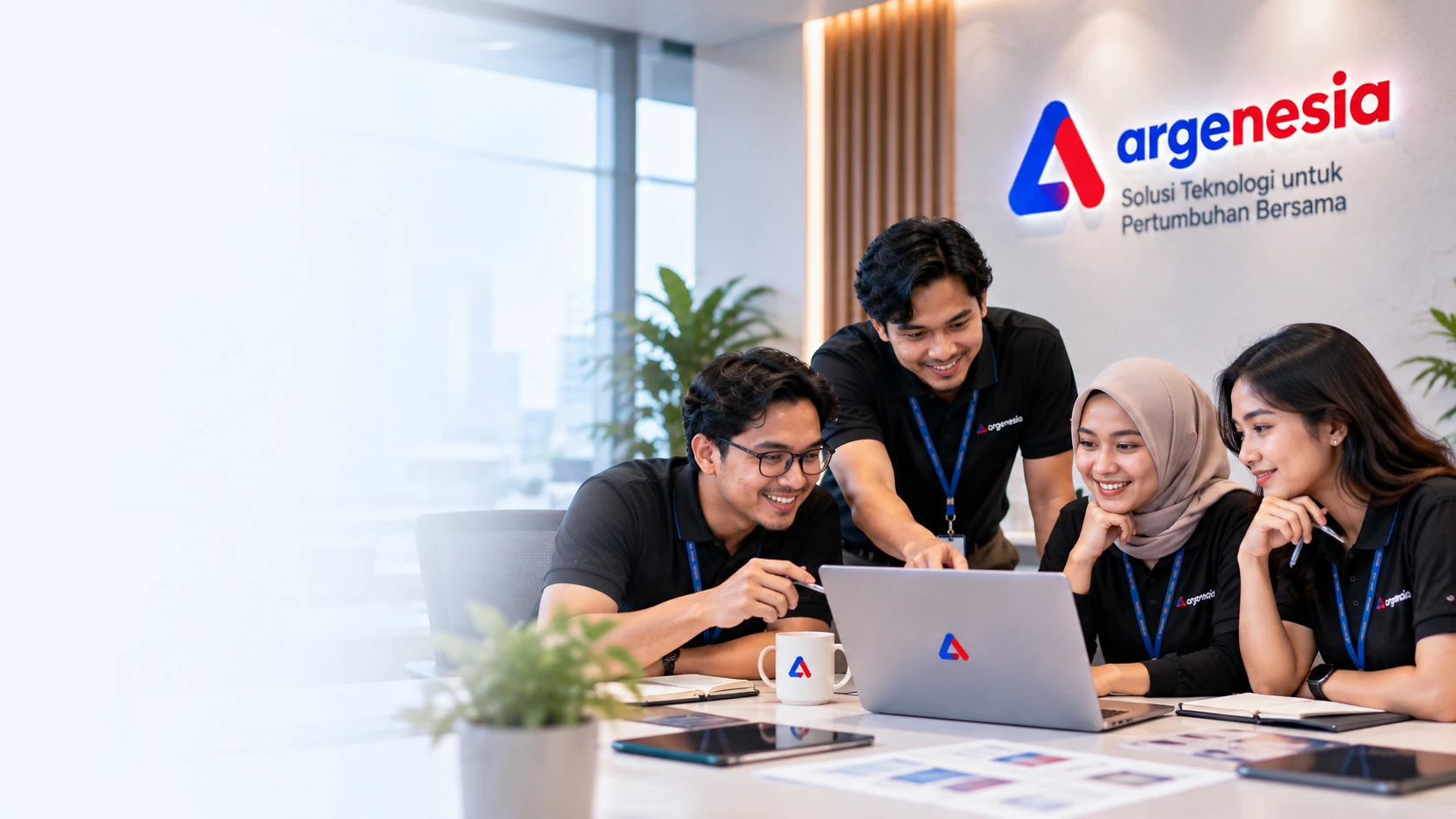 Tim teknologi berdiskusi dan bekerja bersama